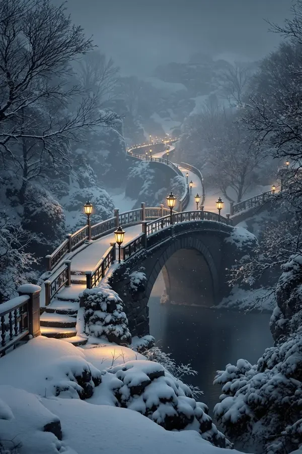石桥残雪
